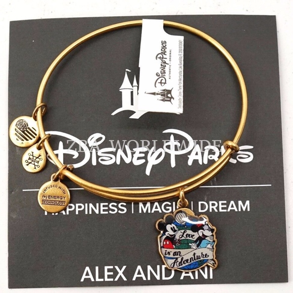 Alex and Ani Disney Love is an Adventure Charm Bangle Bracelet - Picture 1 of 1